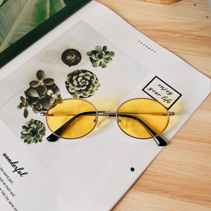 Retro Oval Frame Sunglasses Bowlift