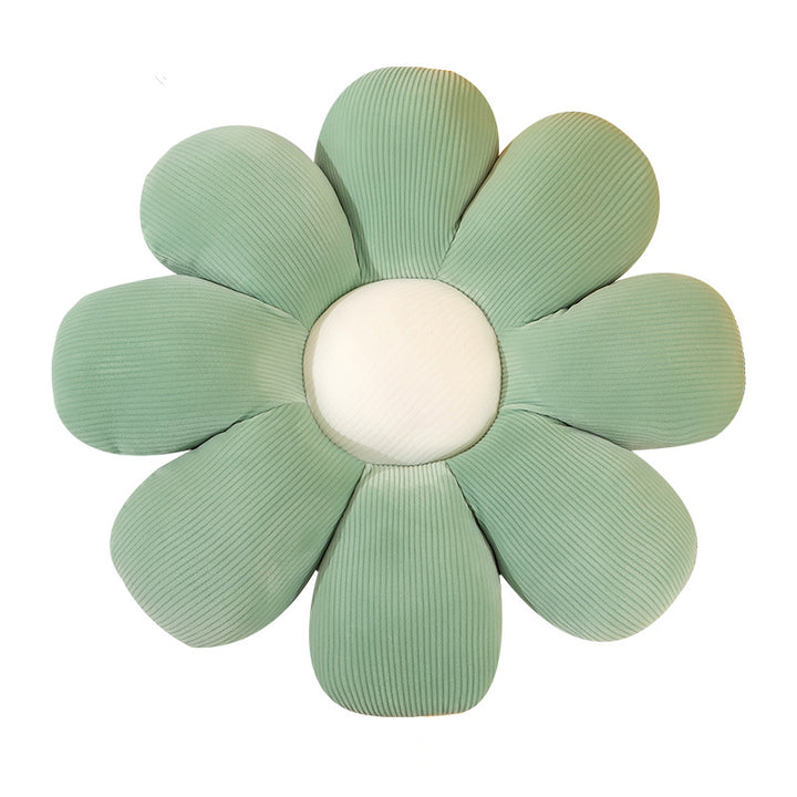 Plush Daisy Throw Pillow with Ribbed Velvet Petals Bowlift