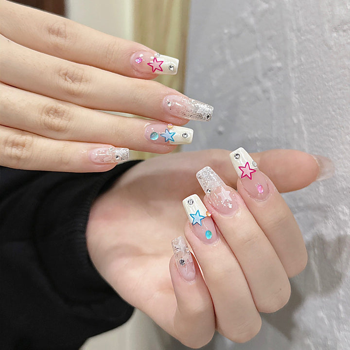 Decorative Glittering Press-On Nail Set Bowlift