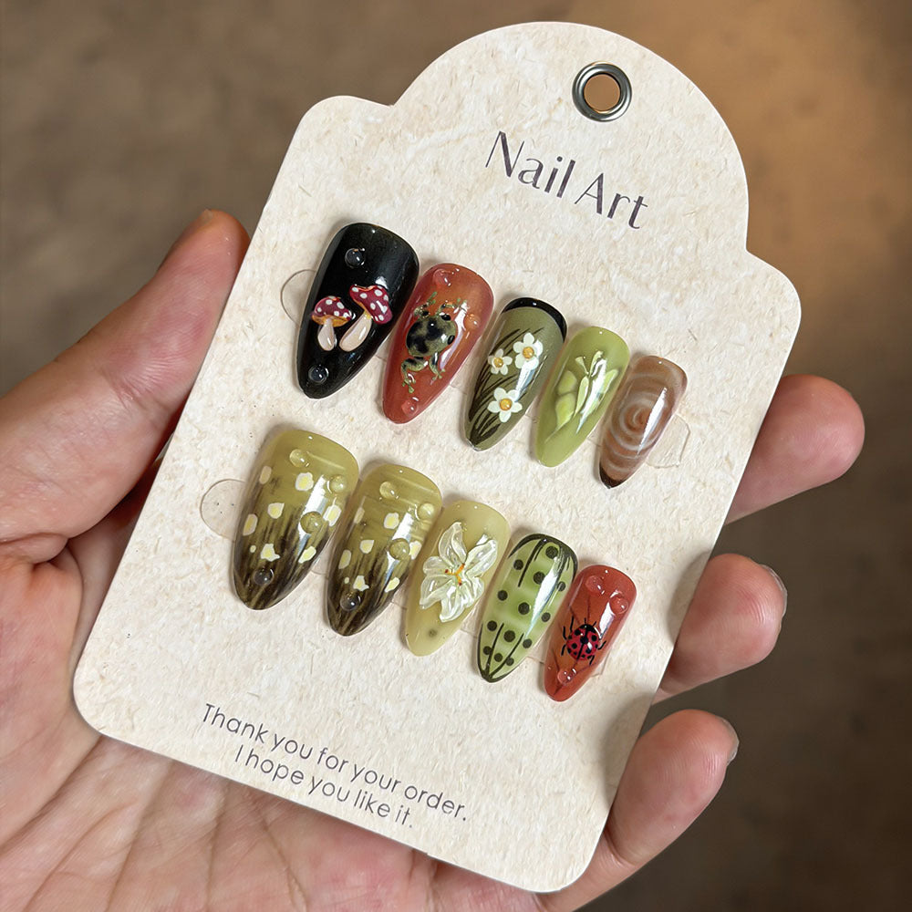Artistic Themed Press-On Nail Set Bowlift 1787294329