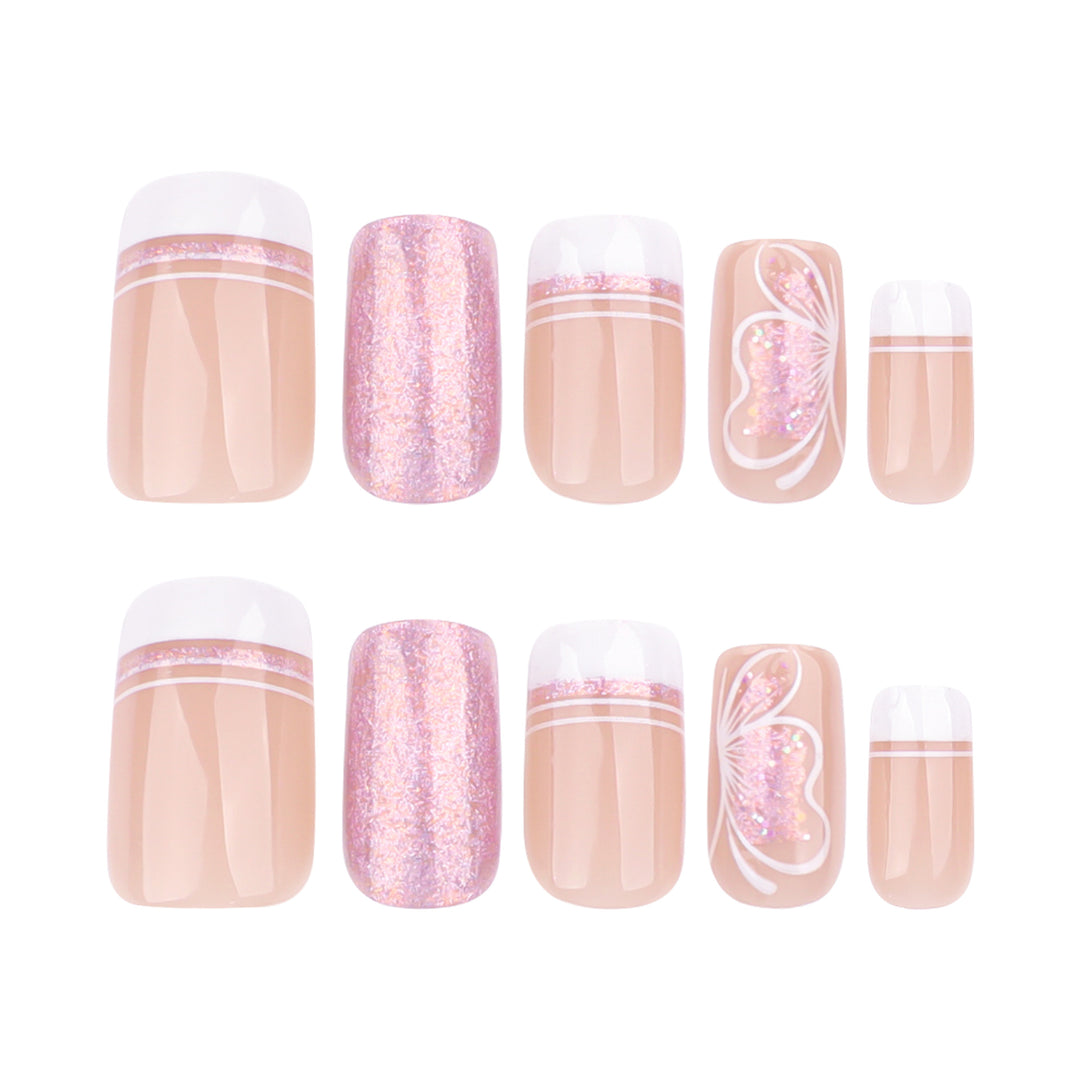 Artful Nail Art with Delicate Butterfly Motif Bowlift