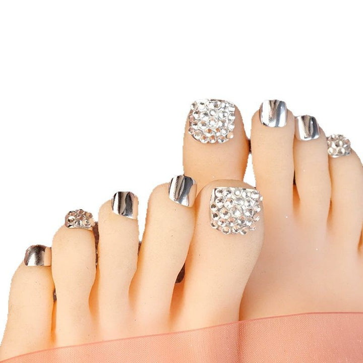 Premium Decorative Rhinestone Press-On Toe Nails Bowlift