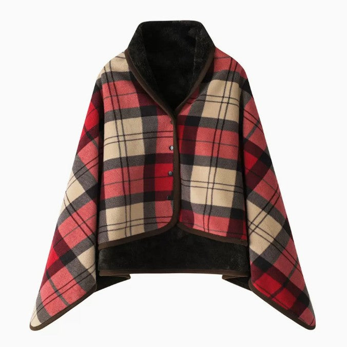 Women Cozy Warm Keeping Poncho Blanket Bowlift