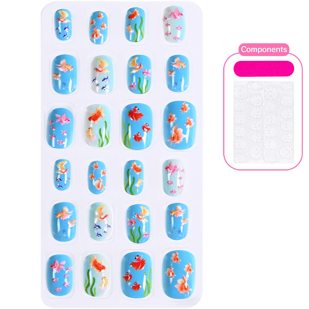 Themed Summer Beach Nail Art Press-On Nails Bowlift