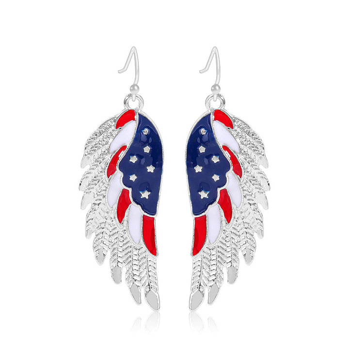 Women's long multi-layer star drop earrings with crystal embellishments and rhodium-plated alloy Bowlift