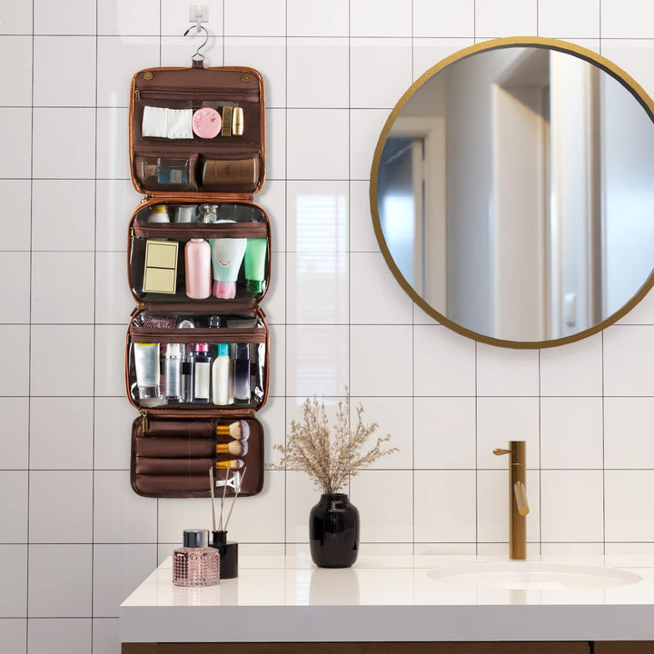 Practical toiletry bag organizer with hooks and pockets Bowlift