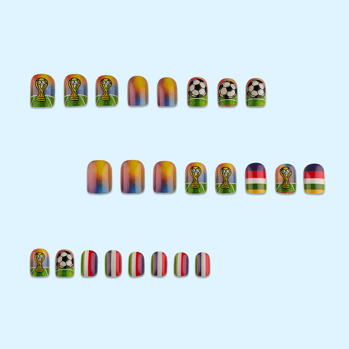 Creative nail art design with football motifs Bowlift