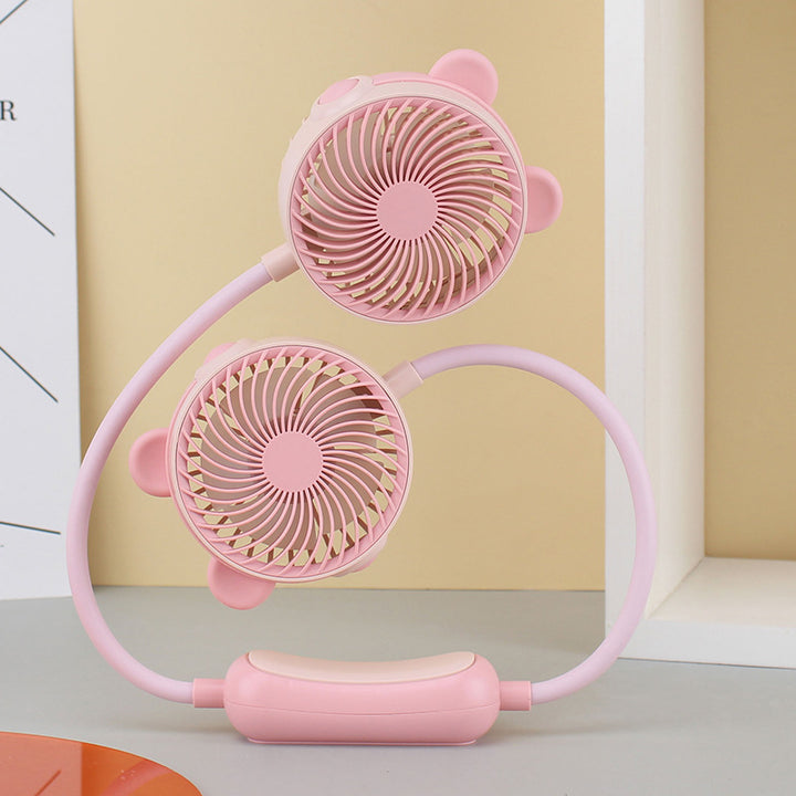 Women's Portable Mini Neck Fan with Dual Blower Bowlift