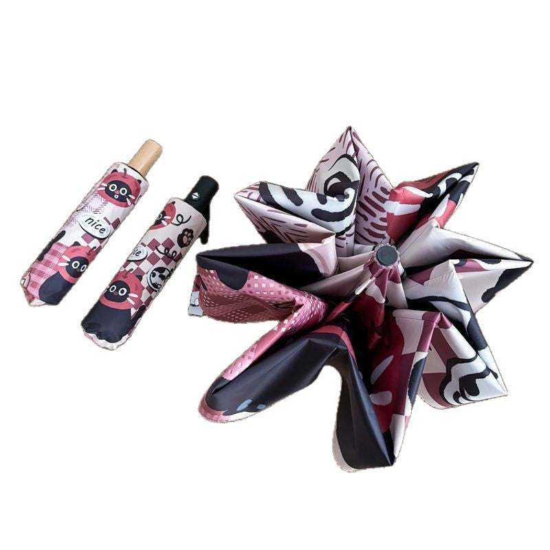 Ladies Foldable Umbrella with Cute Animal Motifs Bowlift