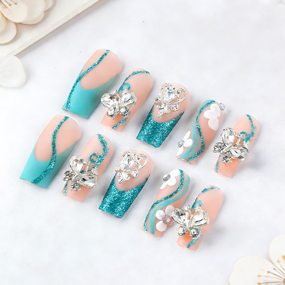 Luxury Crystal-Embellished Press-On Nails Bowlift