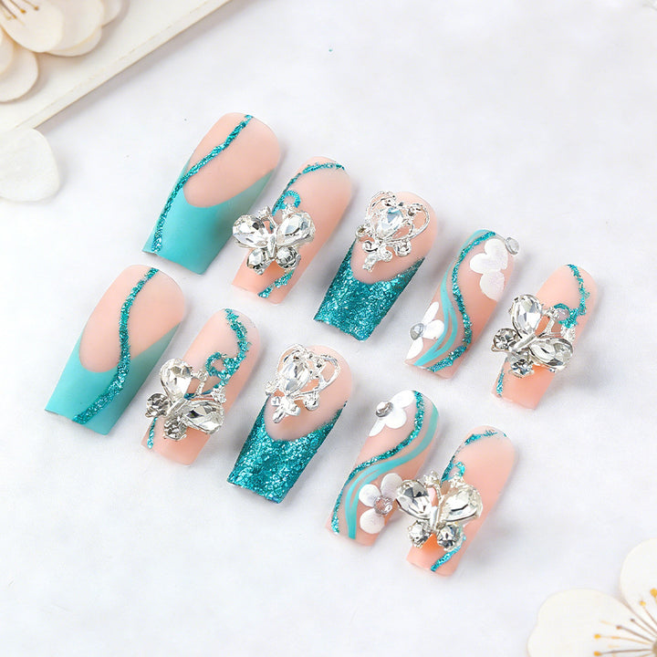 Luxury Crystal-Embellished Press-On Nails Bowlift