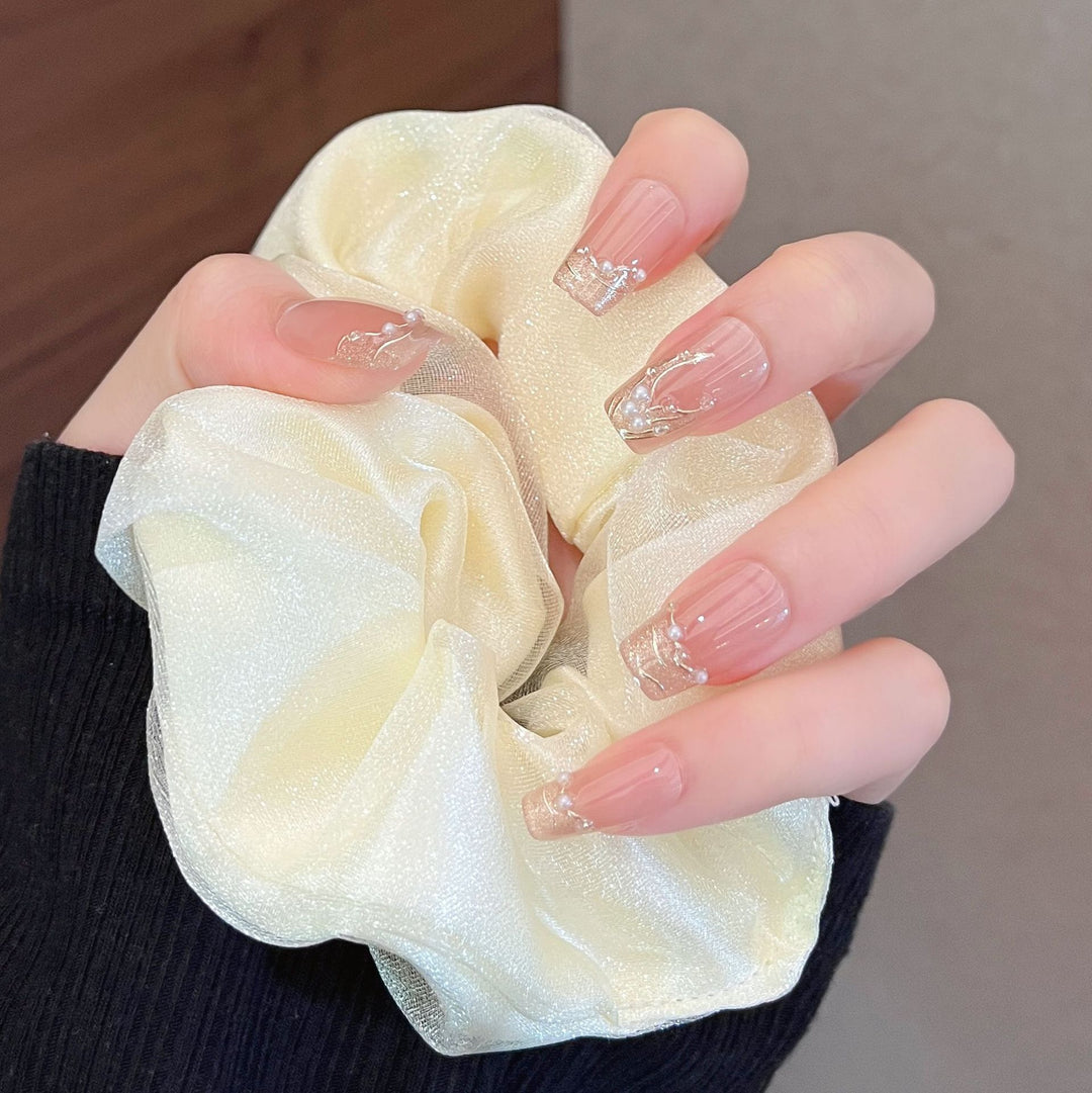 Elegant Crystal-Inspired Press-On Nail Extensions Bowlift