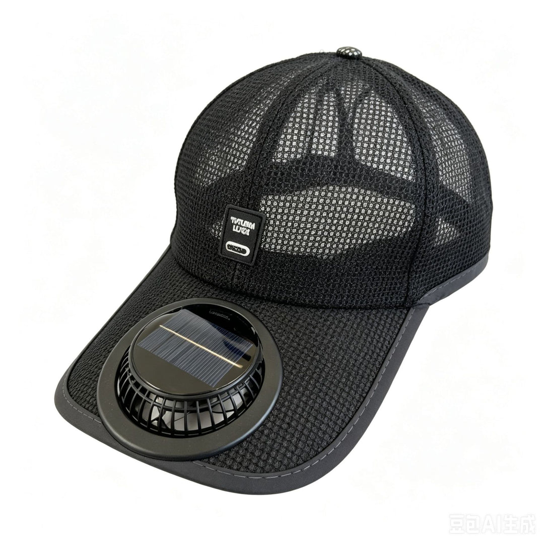 Sun protection cap with integrated solar fan Bowlift