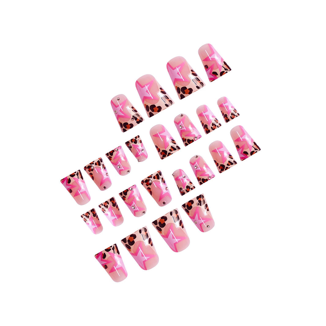 Glamorous Star-Accented Press-On Nail Art Bowlift