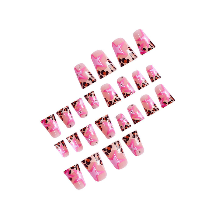 Glamorous Star-Accented Press-On Nail Art Bowlift