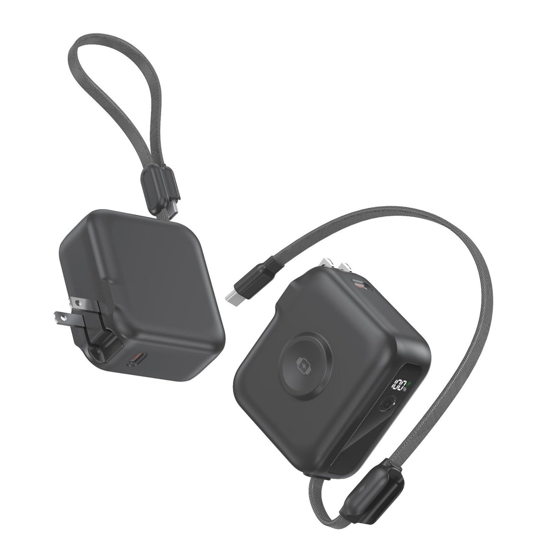 Portable Power Bank Charger with Foldable Plug and USB Type C Cable Bowlift