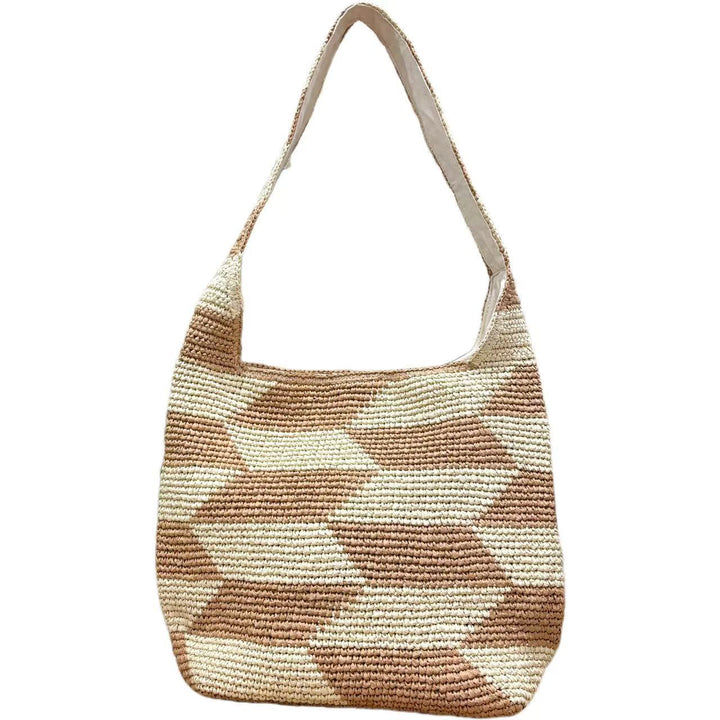 Practical Hobo Bag with Geometric Pattern Bowlift