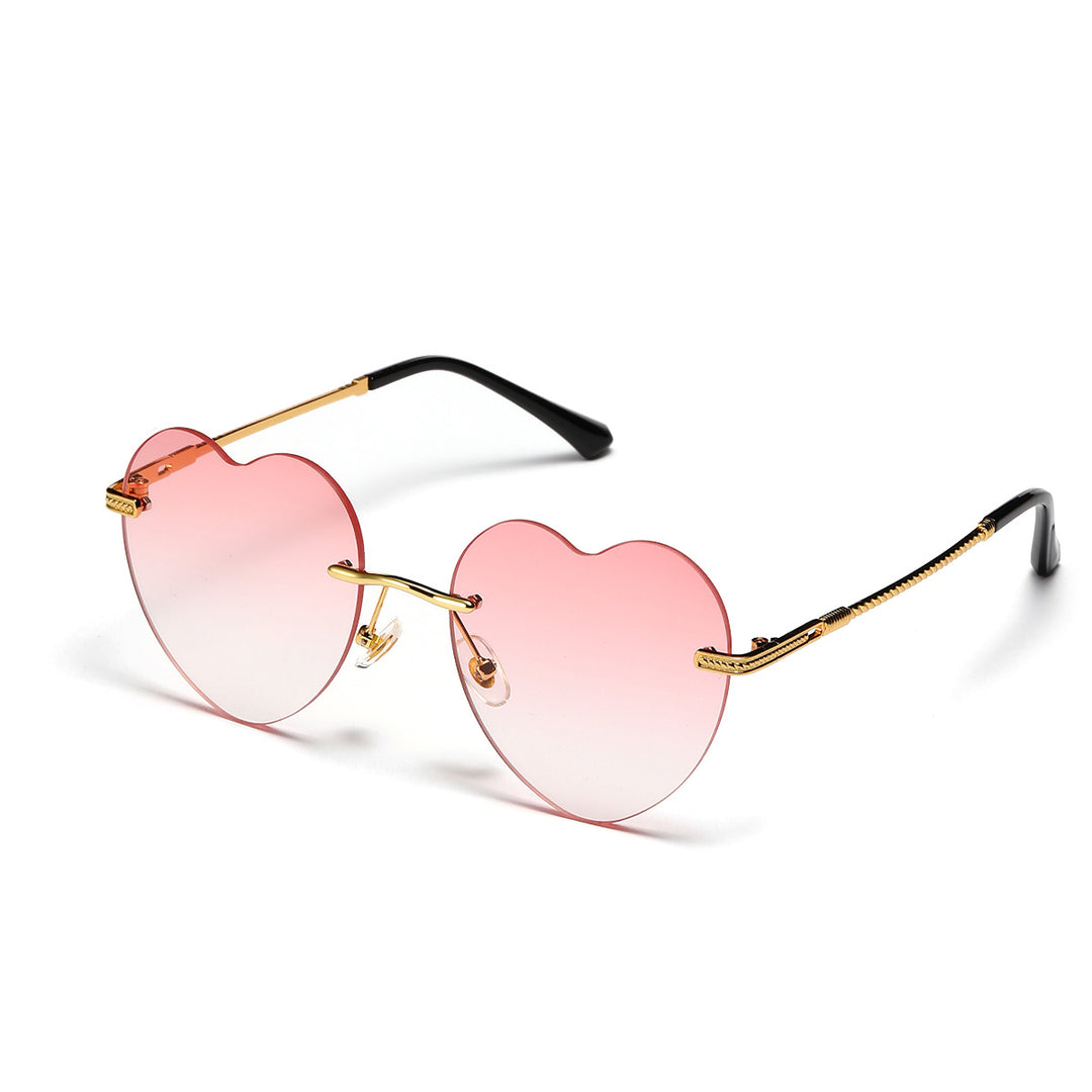 Ladies trendy heart sunglasses with mirrored lenses Bowlift