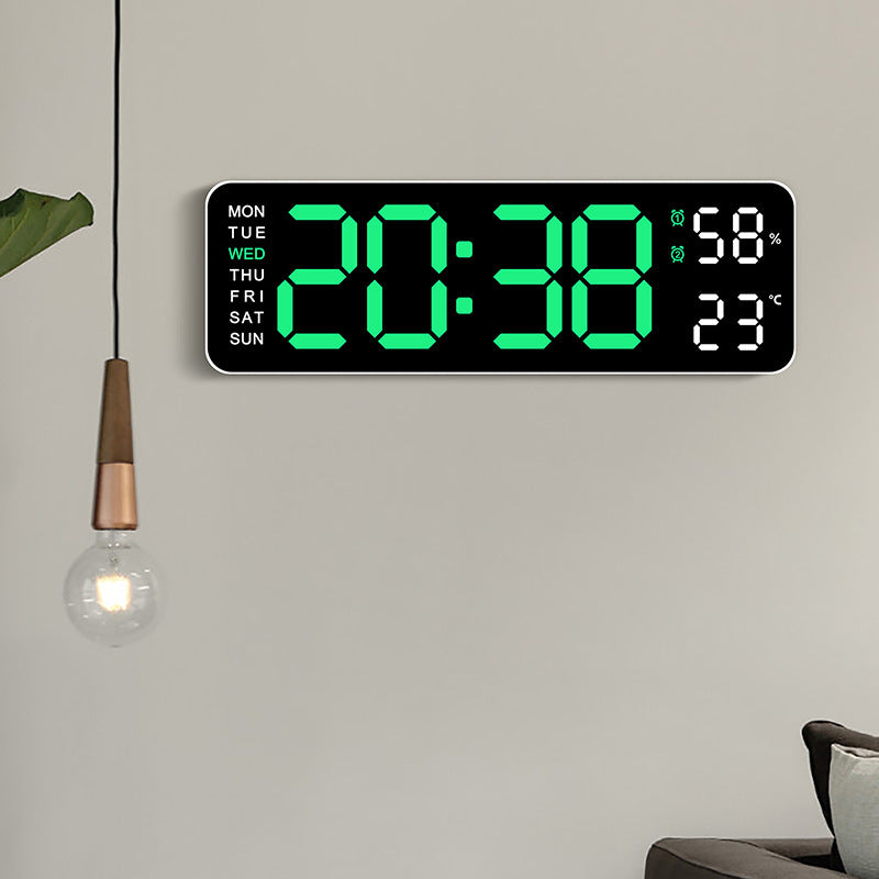 Digital wall clock with temperature and humidity display Bowlift