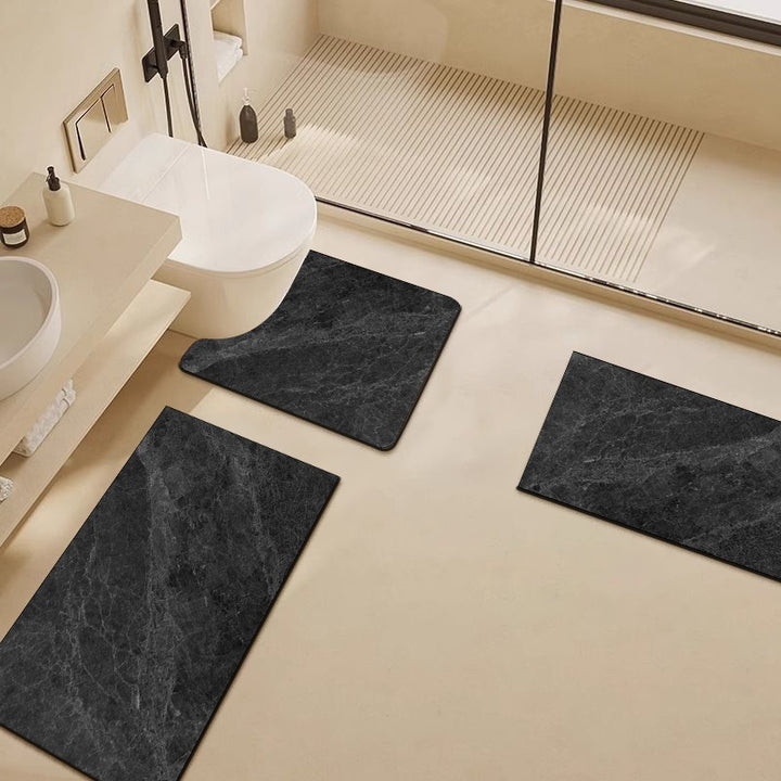 Luxury Marble-Pattern Bathroom Mat Set Bowlift