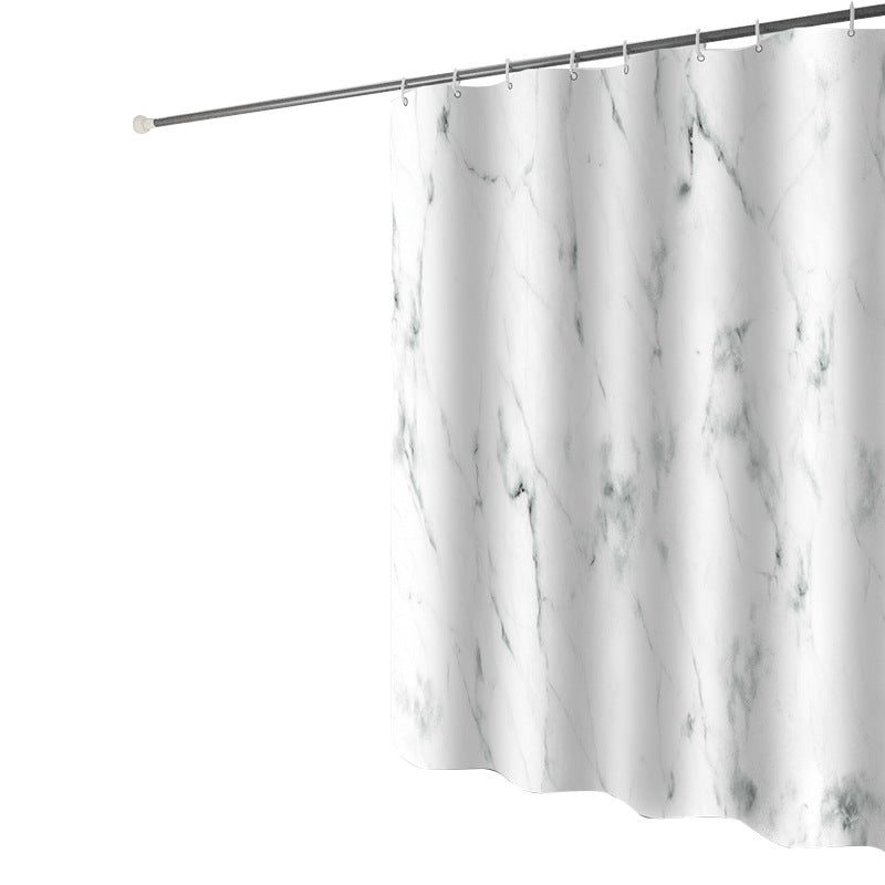 Women's Marble Print Shower Curtain Bowlift