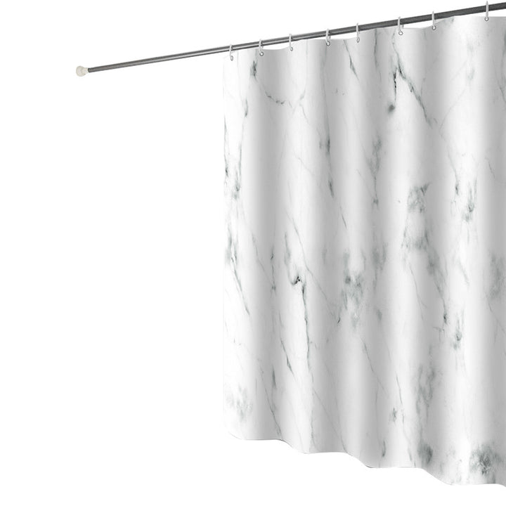 Women's Marble Print Shower Curtain Bowlift