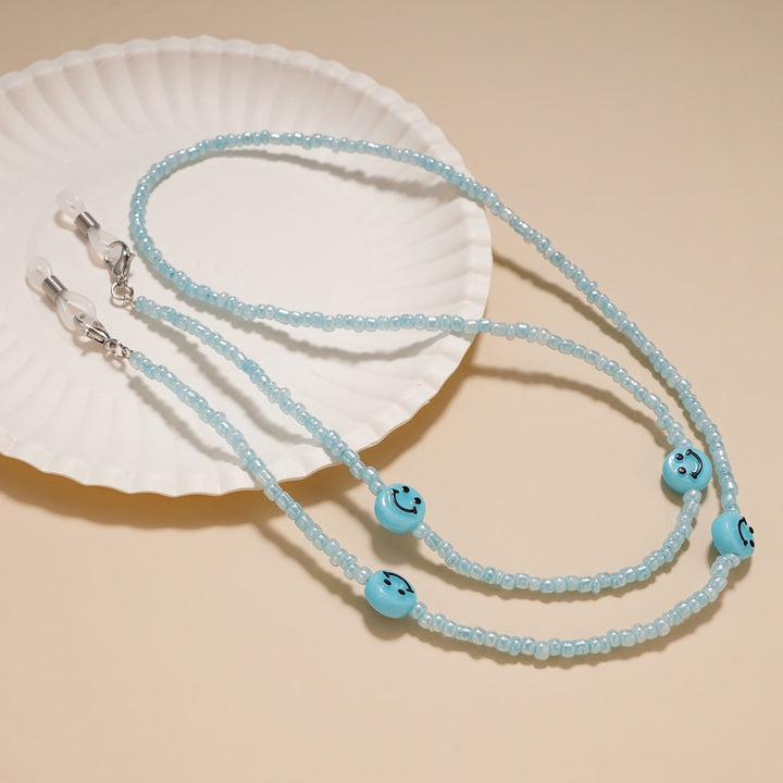 Decorative Smile Beaded Eyewear Chain Bowlift