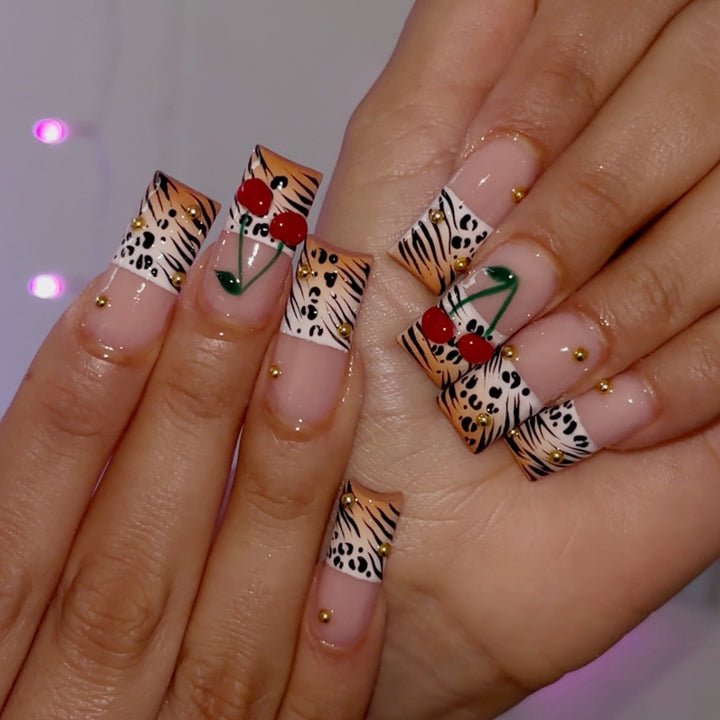 Artistic Safari Print Nail Art Extensions Bowlift