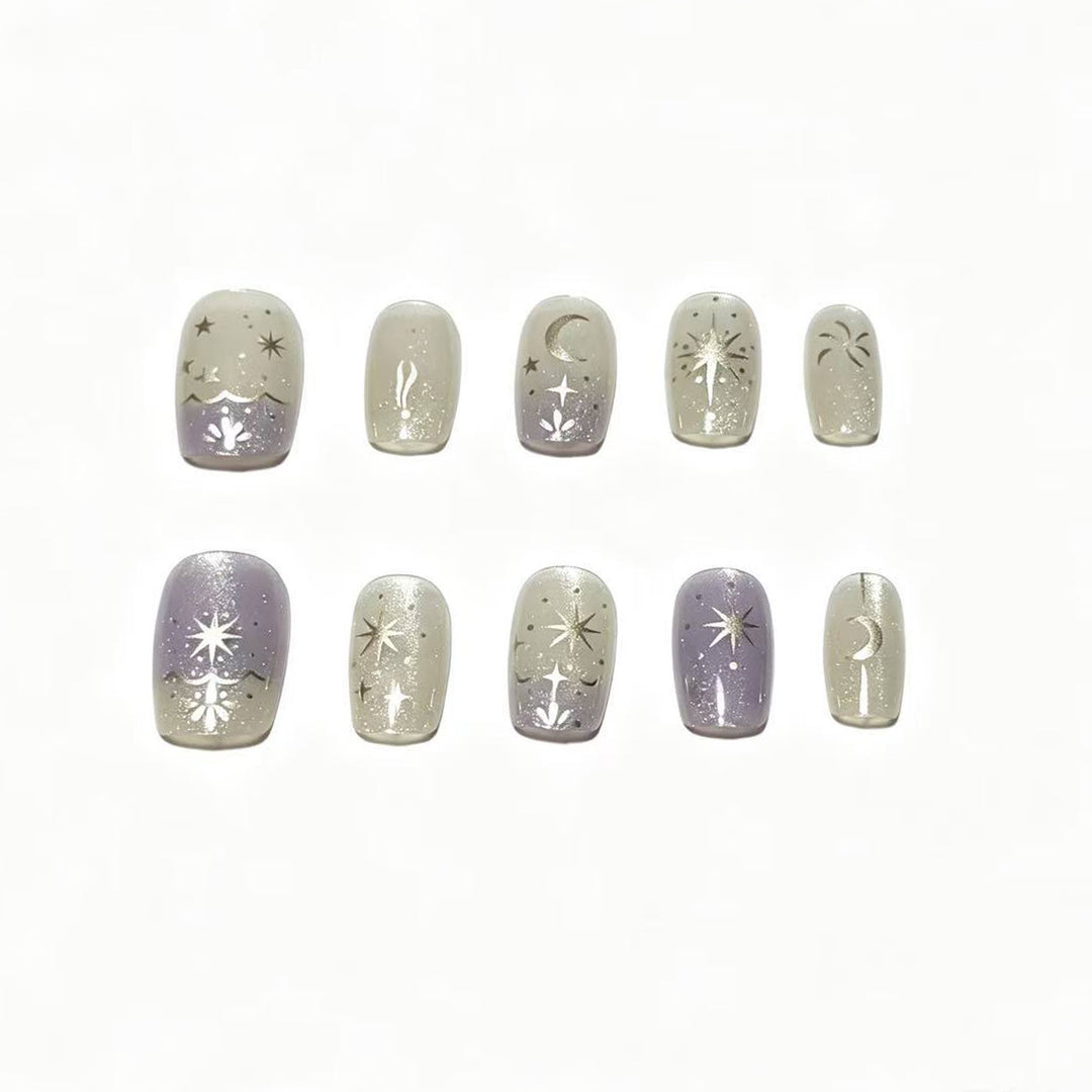 Celestial Themed Press-On Nail Set Bowlift