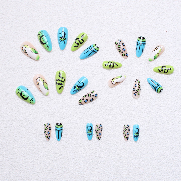 Artificial nail set with playful animal designs and eye-catching 3D designs Bowlift