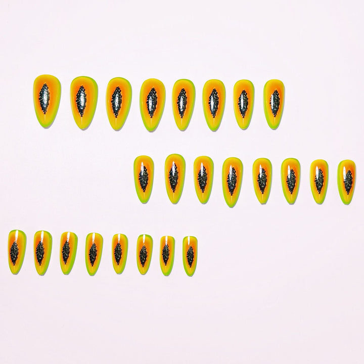 Creative Papaya-Inspired Nail Art Bowlift