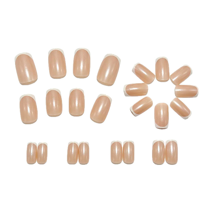 Elegant Artificial Nails with Classic French Manicure Design Bowlift