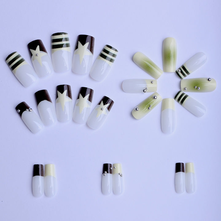 Elegant Artificial Nails with Decoration Bowlift