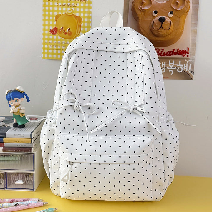 Casual Polka Dot Patterned School Backpack