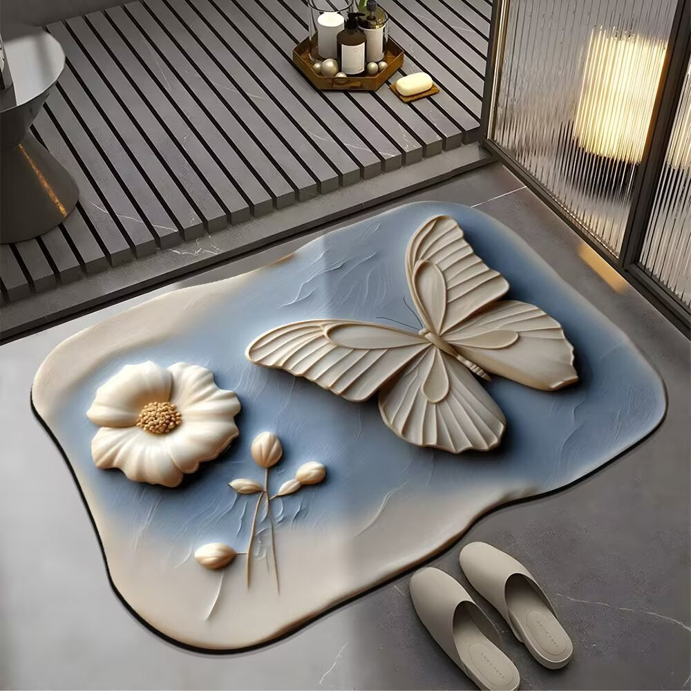 Decorative Butterfly Bath Mat Bowlift