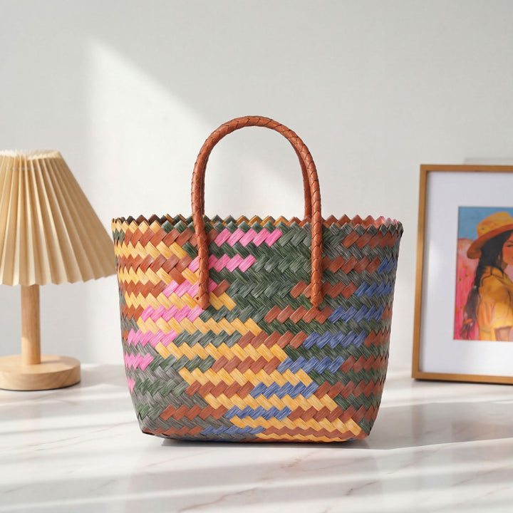 Woven Material Handbag Bowlift