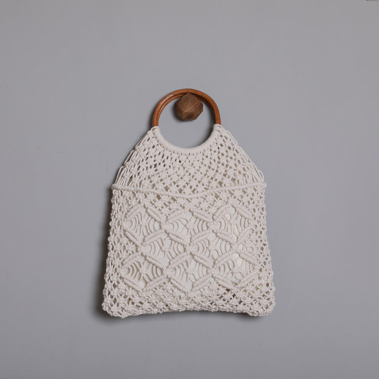 Macrame bag with wooden handle Bowlift