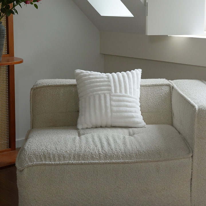 Textured Plush Decorative Cushion