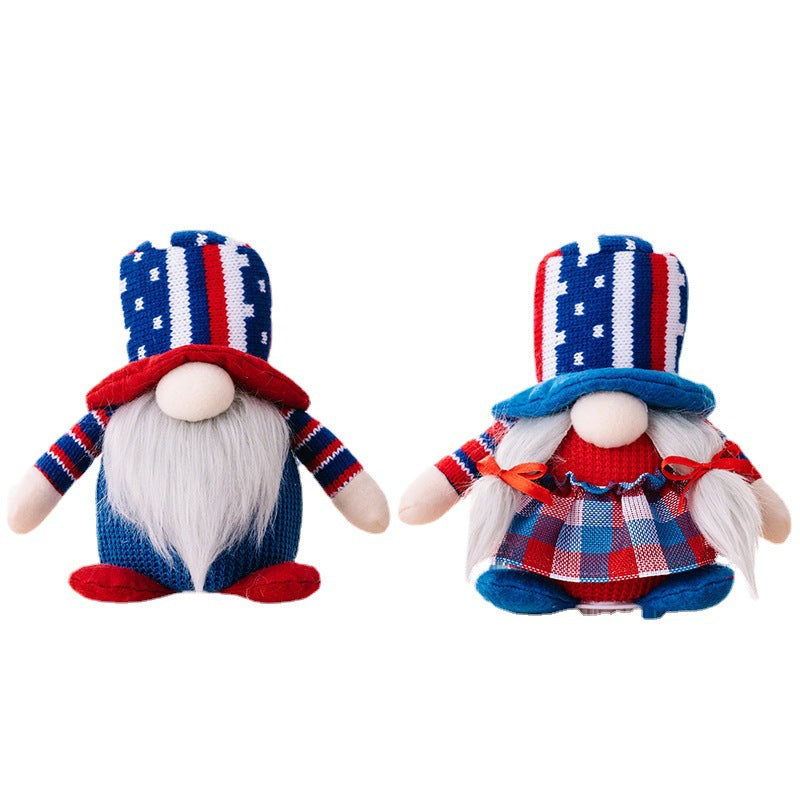 Unisex decorative fabric gnome as festive table and shelf decoration with knitted pointed hat and faux fur beard Bowlift