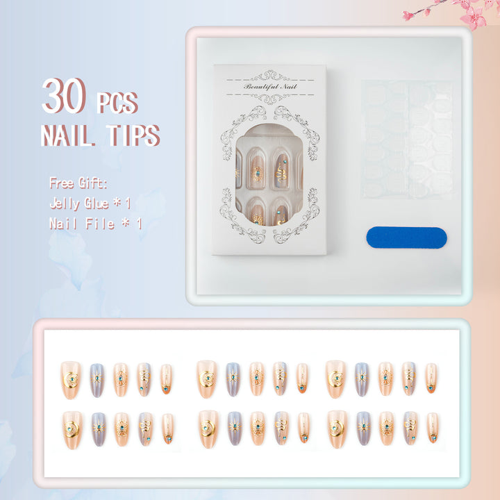 Glamorous artificial nails with luxurious accents Bowlift