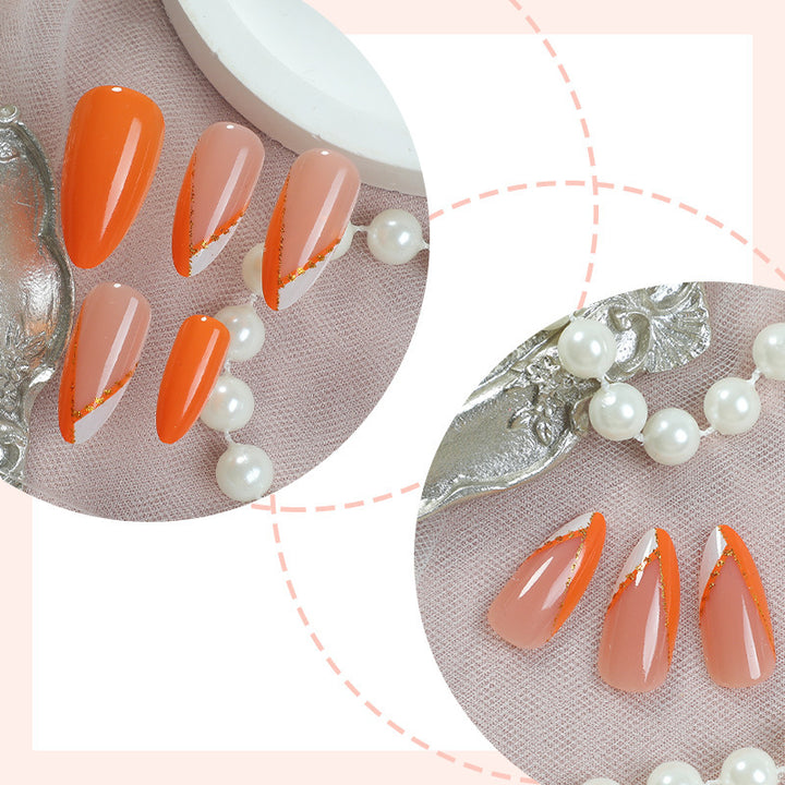 Nail set with elegant matte finish and golden accents Bowlift