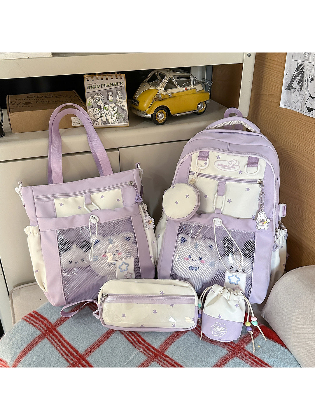 Plush School Backpack Set Bowlift
