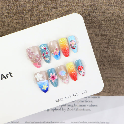 Artistic Coastal Nail Design Bowlift
