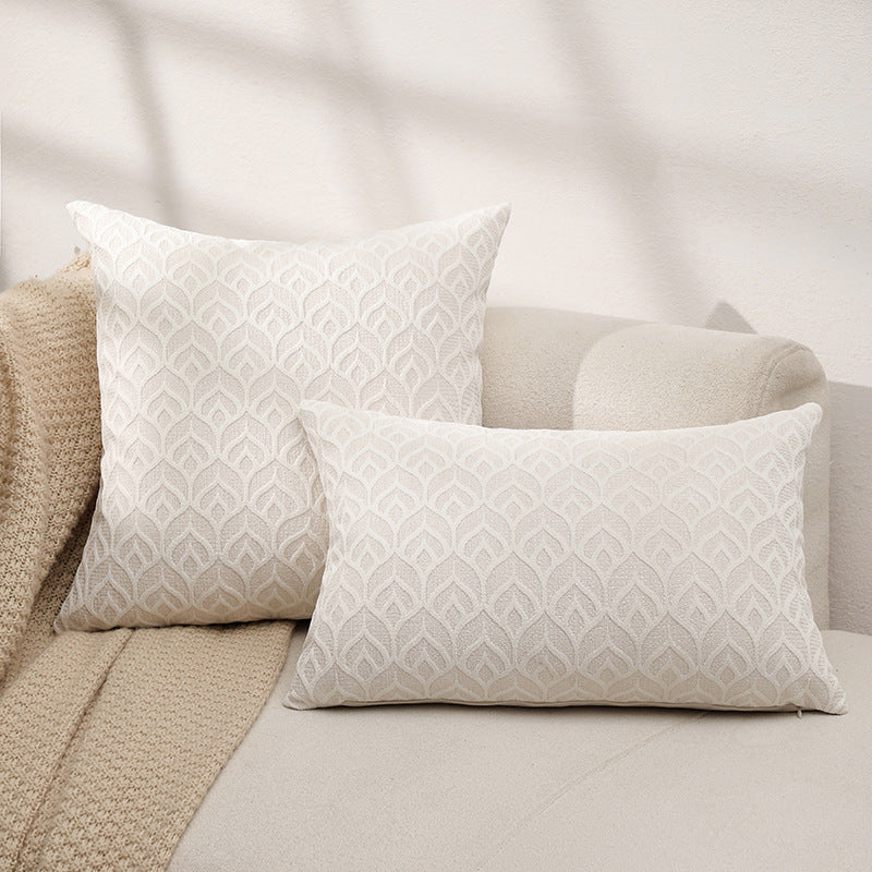Textured Leaf Patterned Throw Pillow