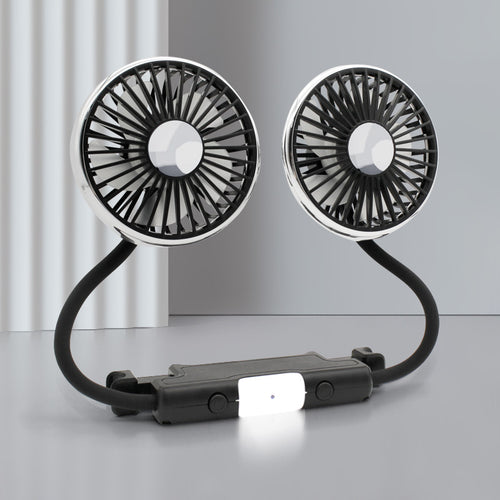 Dual-Head Adjustable Car Cooling Fan Bowlift