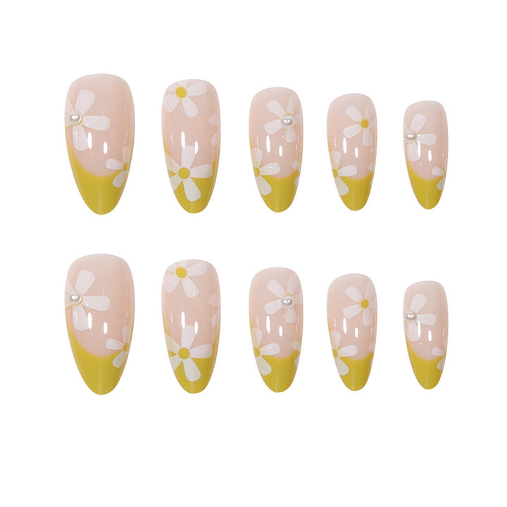 Artistic Floral Tip Press-On Nails Bowlift