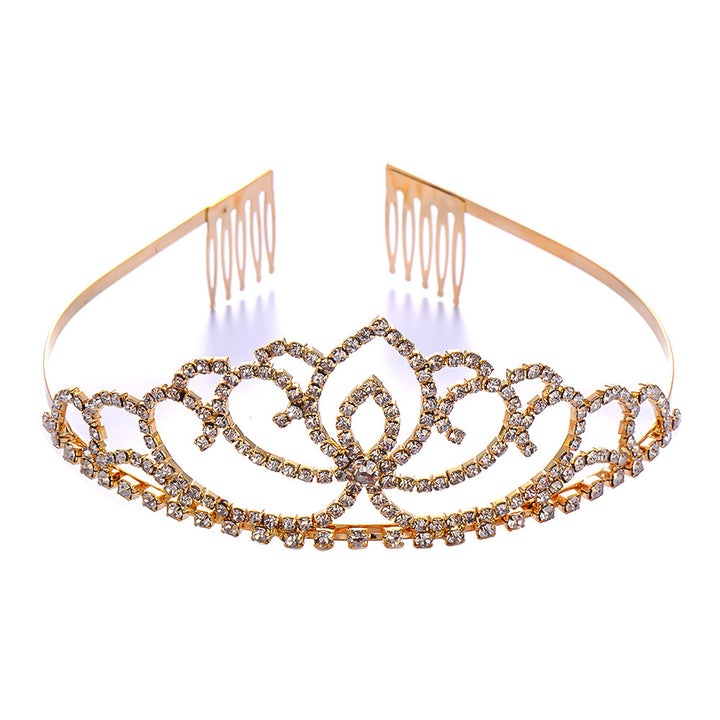 Ladies Elegant Rhinestone Tiara with Floral Design Bowlift