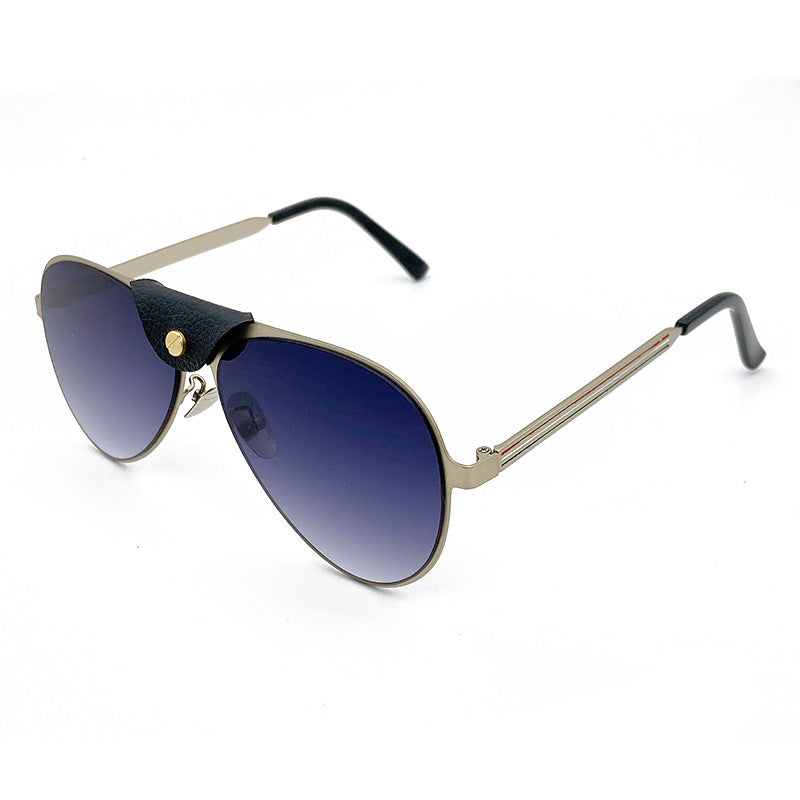 Retro Pilot Sunglasses with Blue Tinted Lenses Bowlift