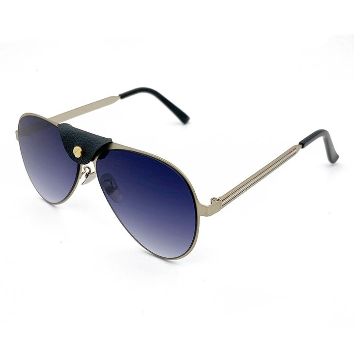 Retro Pilot Sunglasses with Blue Tinted Lenses Bowlift