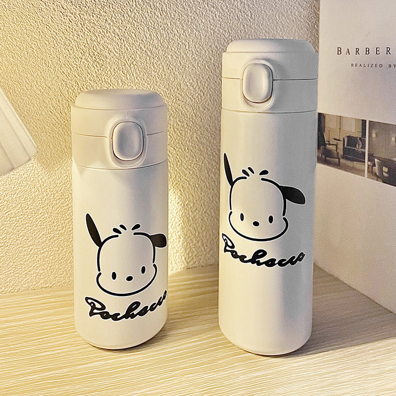 Women's Insulated Drinking Bottle with Secure Screw Cap and Elegant Flower Design Bowlift